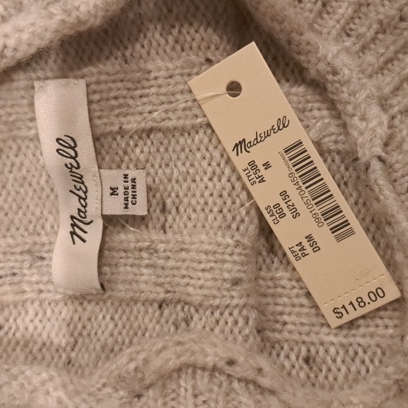 Madewell Donegal Rolled Mock Neck Ribbed Longsleeve Sweater Dress NWT - Picture 10 of 11